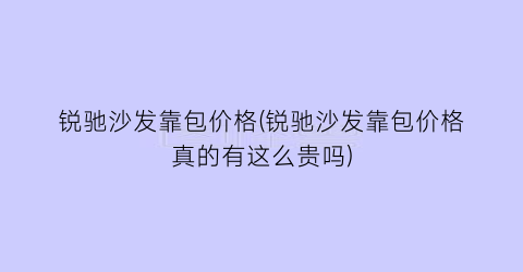 锐驰沙发靠包价格(锐驰沙发靠包价格真的有这么贵吗)