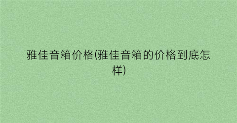 雅佳音箱价格(雅佳音箱的价格到底怎样)