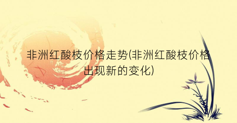 非洲红酸枝价格走势(非洲红酸枝价格出现新的变化)