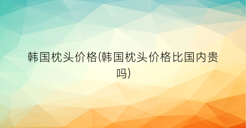 “韩国枕头价格(韩国枕头价格比国内贵吗)
