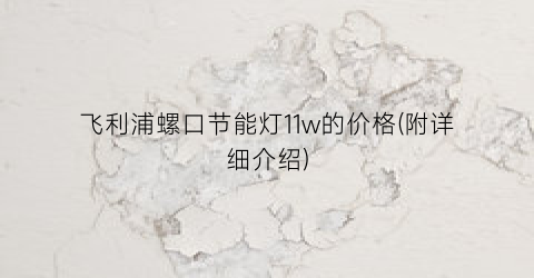 飞利浦螺口节能灯11w的价格(附详细介绍)