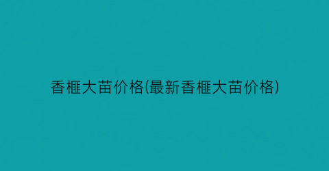香榧大苗价格(最新香榧大苗价格)