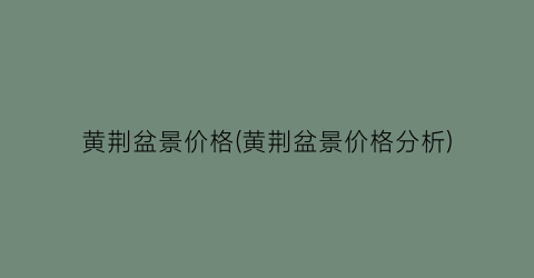 黄荆盆景价格(黄荆盆景价格分析)
