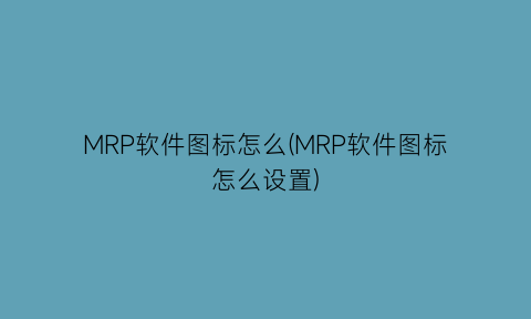 MRP软件图标怎么(MRP软件图标怎么设置)
