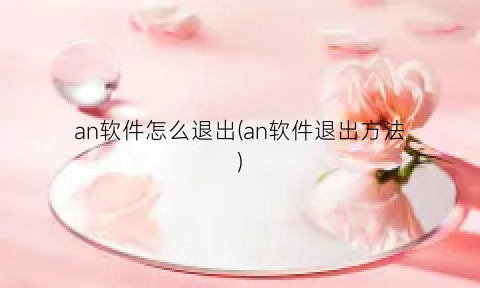 an软件怎么退出(an软件退出方法)
