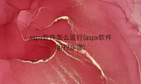 aspx软件怎么运行(aspx软件运行步骤)