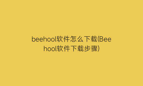 “beehool软件怎么下载(Beehool软件下载步骤)