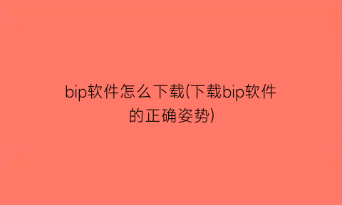 bip软件怎么下载(下载bip软件的正确姿势)