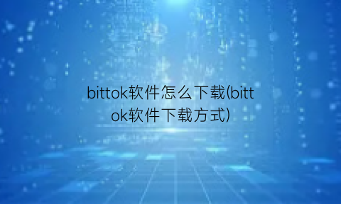 bittok软件怎么下载(bittok软件下载方式)