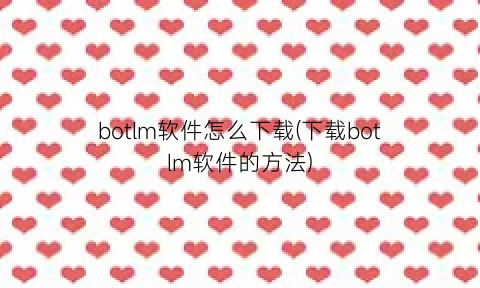 botlm软件怎么下载(下载botlm软件的方法)