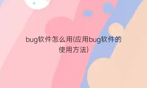 bug软件怎么用(应用bug软件的使用方法)