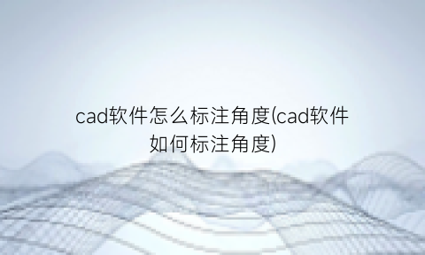 “cad软件怎么标注角度(cad软件如何标注角度)