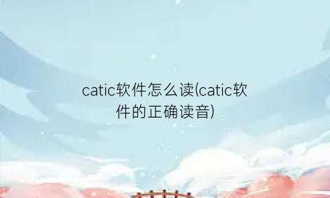 “catic软件怎么读(catic软件的正确读音)