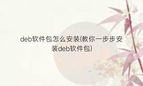 deb软件包怎么安装(教你一步步安装deb软件包)