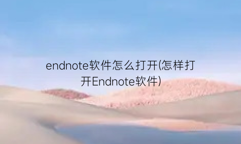 endnote软件怎么打开(怎样打开Endnote软件)