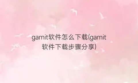 gamit软件怎么下载(gamit软件下载步骤分享)