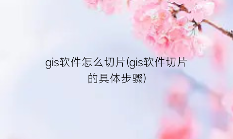 “gis软件怎么切片(gis软件切片的具体步骤)