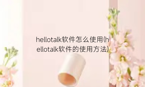 hellotalk软件怎么使用(hellotalk软件的使用方法)