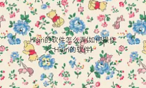 hisiri的软件怎么弄(如何操作Hisiri的软件)