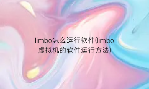 limbo怎么运行软件(limbo虚拟机的软件运行方法)