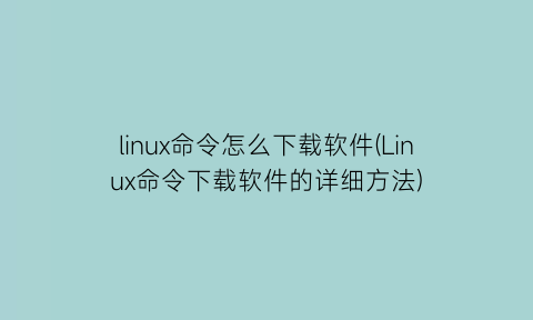 “linux命令怎么下载软件(Linux命令下载软件的详细方法)