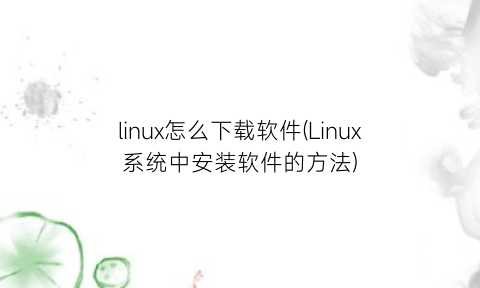 “linux怎么下载软件(Linux系统中安装软件的方法)