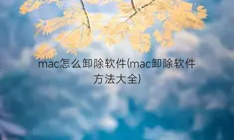 mac怎么卸除软件(mac卸除软件方法大全)
