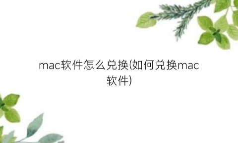 mac软件怎么兑换(如何兑换mac软件)