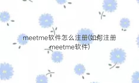 meetme软件怎么注册(如何注册meetme软件)