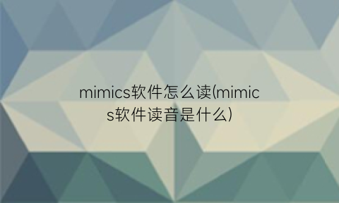 mimics软件怎么读(mimics软件读音是什么)