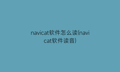 navicat软件怎么读(navicat软件读音)