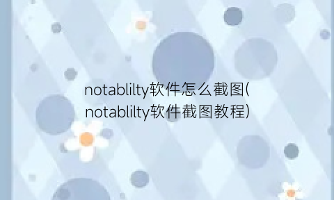 notablilty软件怎么截图(notablilty软件截图教程)