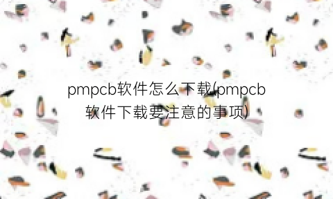 pmpcb软件怎么下载(pmpcb软件下载要注意的事项)