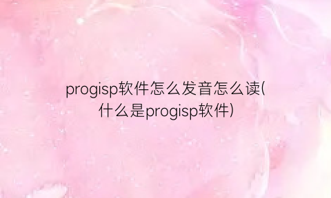 progisp软件怎么发音怎么读(什么是progisp软件)