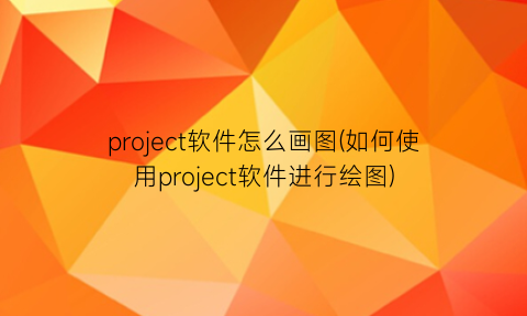 project软件怎么画图(如何使用project软件进行绘图)