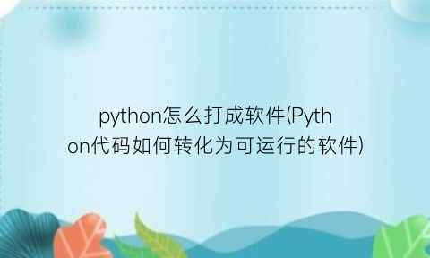 python怎么打成软件(Python代码如何转化为可运行的软件)