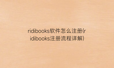 ridibooks软件怎么注册(ridibooks注册流程详解)