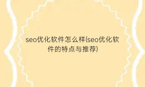 seo优化软件怎么样(seo优化软件的特点与推荐)