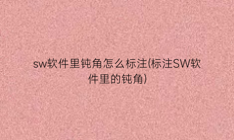 sw软件里钝角怎么标注(标注SW软件里的钝角)