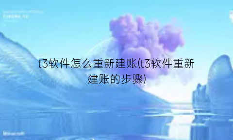 “t3软件怎么重新建账(t3软件重新建账的步骤)