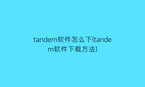 tandem软件怎么下(tandem软件下载方法)