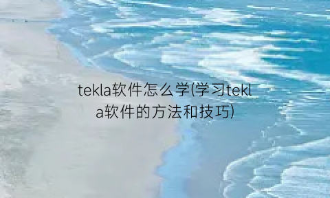 tekla软件怎么学(学习tekla软件的方法和技巧)