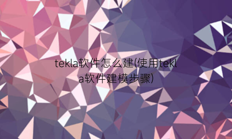 tekla软件怎么建(使用tekla软件建模步骤)