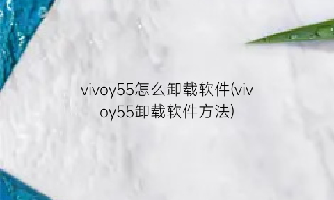 vivoy55怎么卸载软件(vivoy55卸载软件方法)