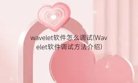 wavelet软件怎么调试(Wavelet软件调试方法介绍)