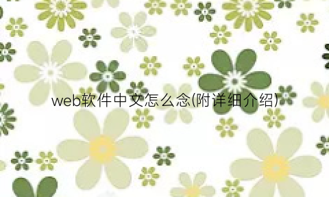 “web软件中文怎么念(附详细介绍)