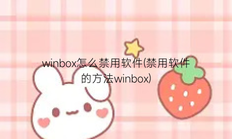 “winbox怎么禁用软件(禁用软件的方法winbox)