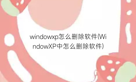 “windowxp怎么删除软件(WindowXP中怎么删除软件)