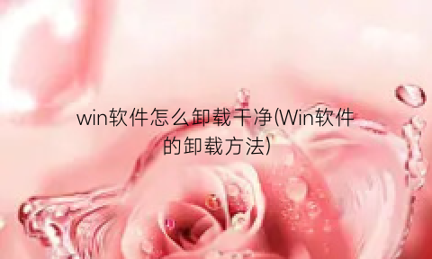 win软件怎么卸载干净(Win软件的卸载方法)