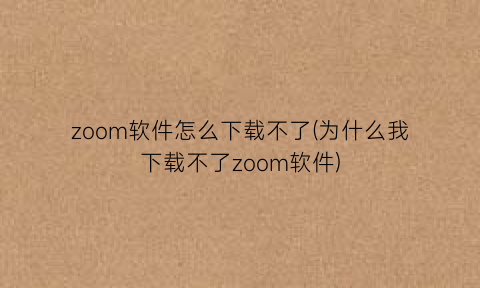 zoom软件怎么下载不了(为什么我下载不了zoom软件)